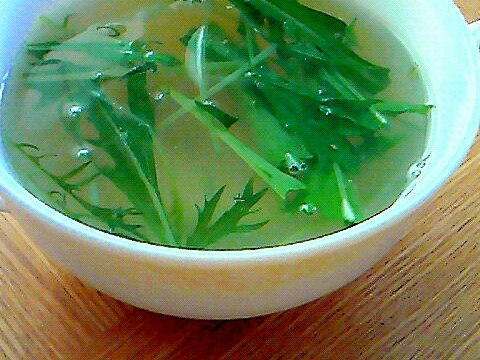 鶏ハムと水菜のスープ